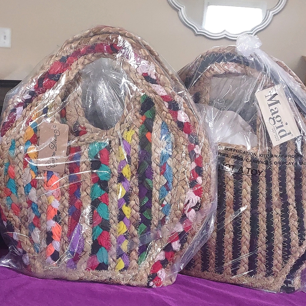 Carpe Diem Jute Tote Bag Petite/Medium (Mult/Fabric) NWT - Picture 11 of 13